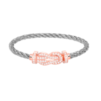 [Luna Brilliance]CHANCE LARGE 8 FIGURE BUCKLE FULL DIAMOND BRACELET ROSE GOLD