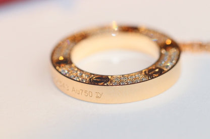 [Luna Brilliance]LOVE NECKLACE ADJUSTABLE ROSE GOLD