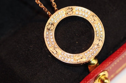 [Luna Brilliance]LOVE NECKLACE ADJUSTABLE ROSE GOLD