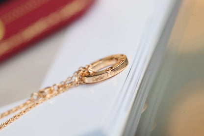 [Luna Brilliance]LOVE NECKLACE ADJUSTABLE ROSE GOLD 2 DIAMOND