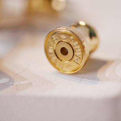 [Luna Brilliance]MINI POP H GOLD EARRINGS GREY