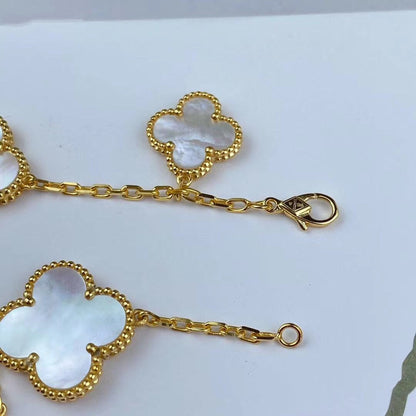 [Luna Brilliance]MAGIC CLOVER MOP GOLD BRACELET 5 MOTIFS