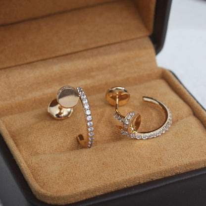 [Luna Brilliance]JUSTE EARRINGS 12.75MM PINK GOLD DIAMOND