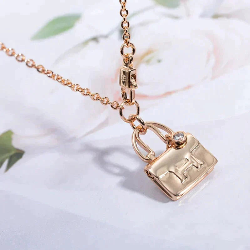 [Luna Brilliance]AMULETTE PEDANT ROSE GOLD NECKLACE