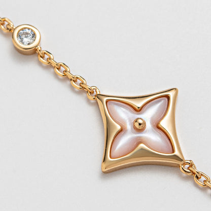 [Luna Brilliance]STAR 1 DIAMOND PINK GOLD BRACELET