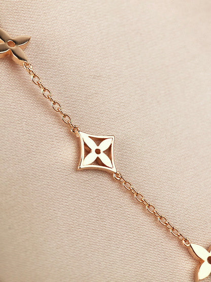 [Luna Brilliance]STAR AND SUN 7 MOTIFS GOLD BRACELET