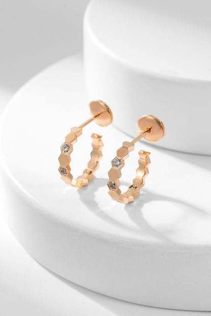 [Luna Brilliance]BEE LOVE DIAMOND HOOP EARRINGS