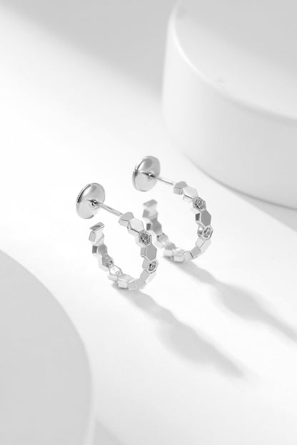 [Luna Brilliance]BEE LOVE DIAMOND HOOP EARRINGS