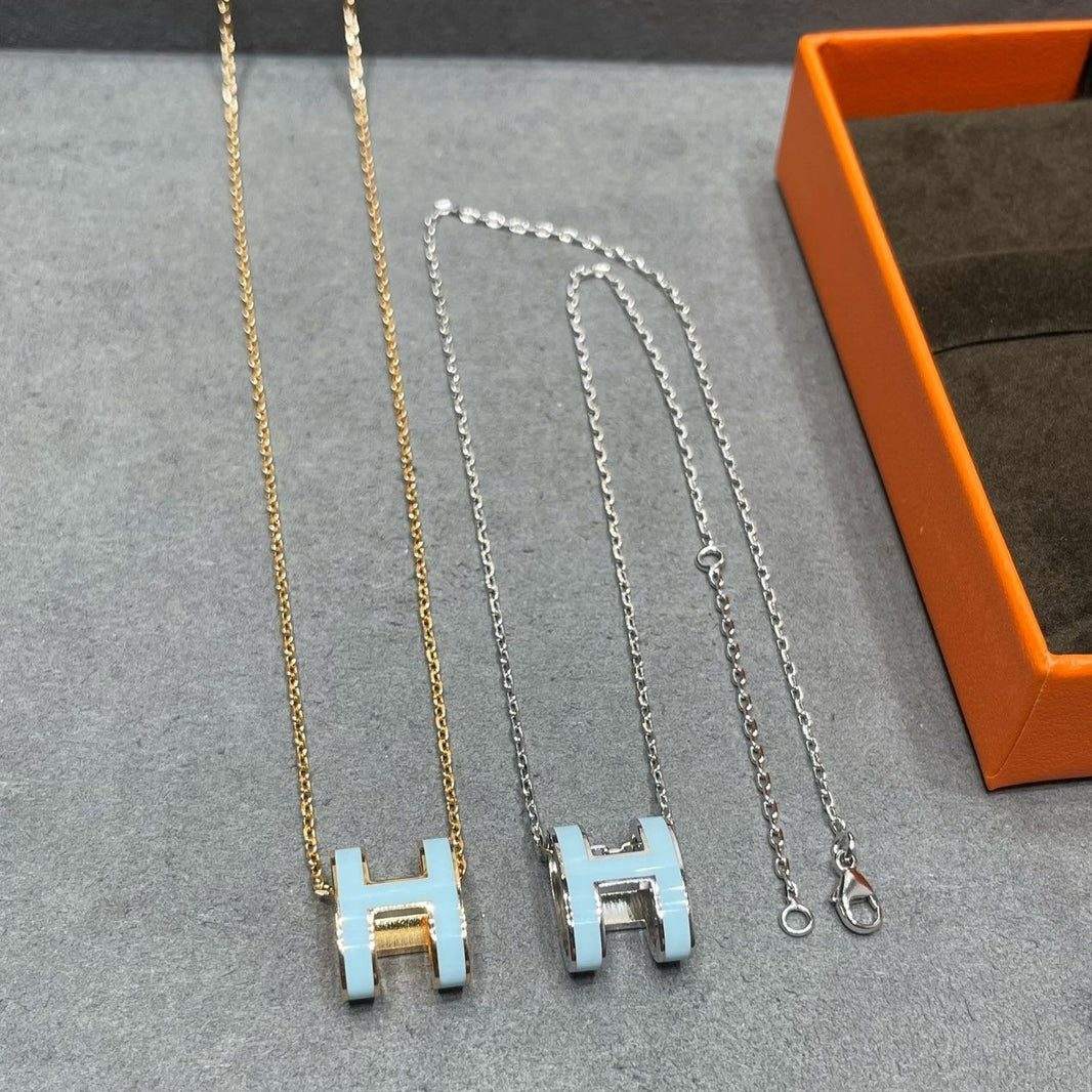 [Luna Brilliance]POP H SKY BLUE NECKLACE