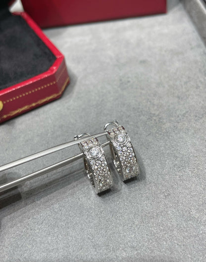 [Luna Brilliance]LOVE 5.5MM DIAMOND PAVED EARRINGS