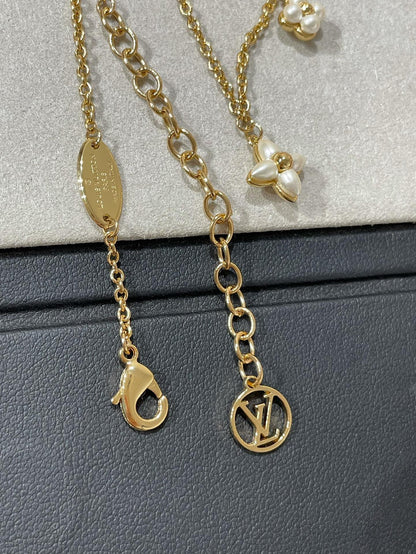 [Luna Brilliance]FLOWERGRAM GOLD MOP DOUBLE ROW NECKLACE