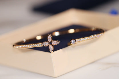 [Luna Brilliance]IDYLLE GOLD OPEN BRACELET DIAMOND PAVED