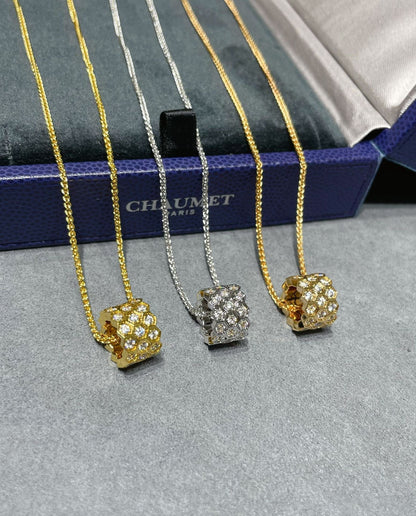 [Luna Brilliance]BEE LOVE DIAMOND PAVED 3 ROW NECKLACE
