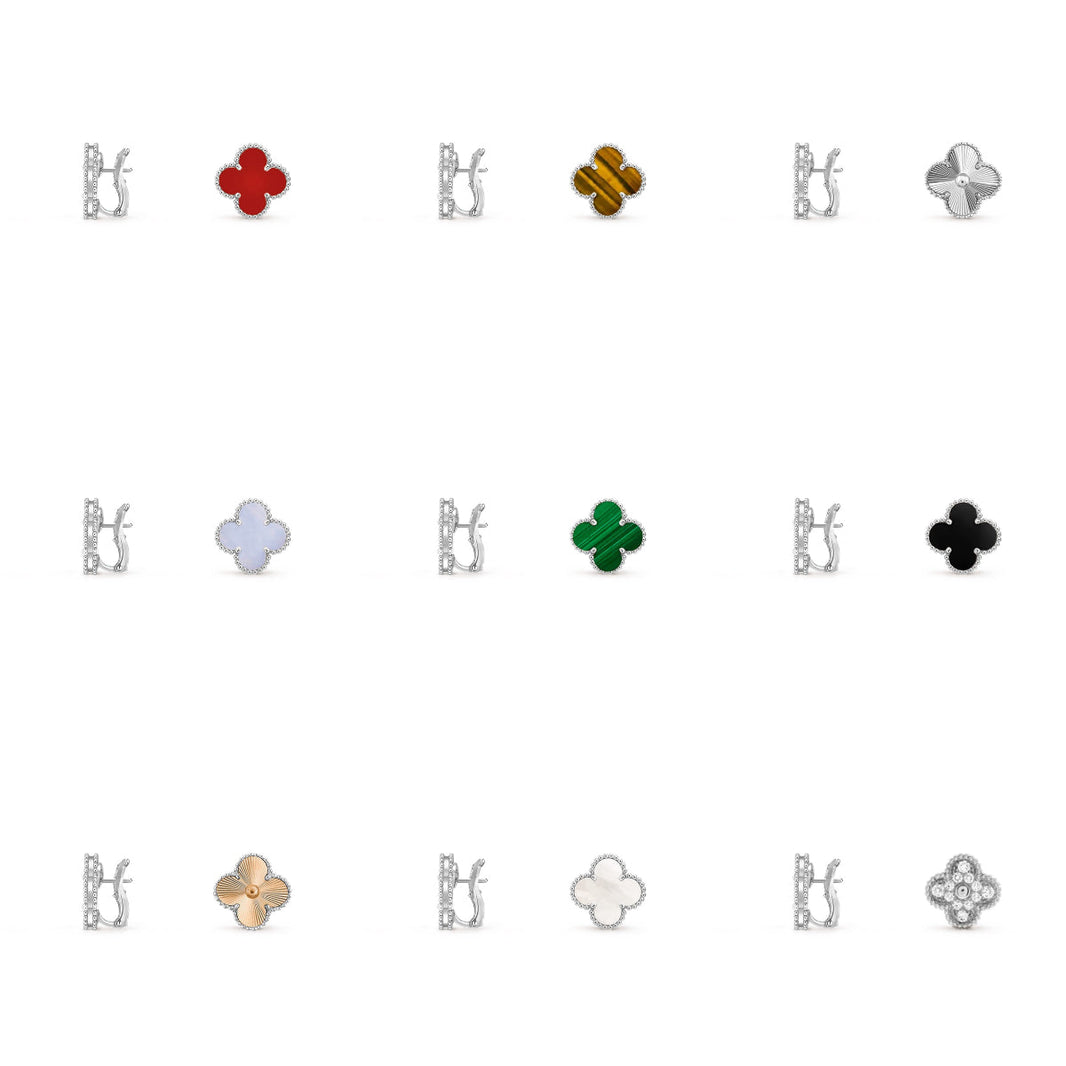 [Luna Brilliance]CLOVER SILVER 15MM MOP EARRINGS COLLECTION