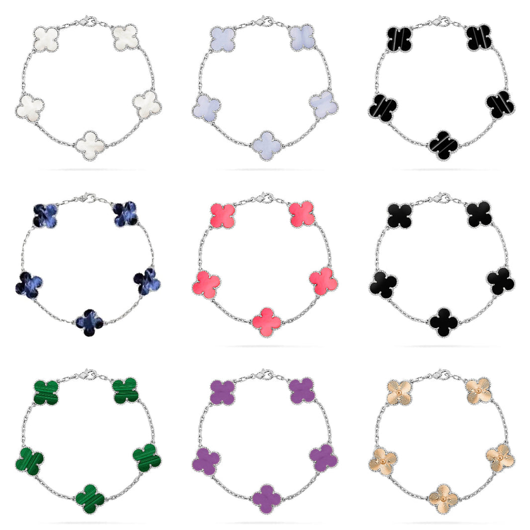 [Luna Brilliance]CLOVER SILVER BRACELET COLLECTION,5 MOTIFS