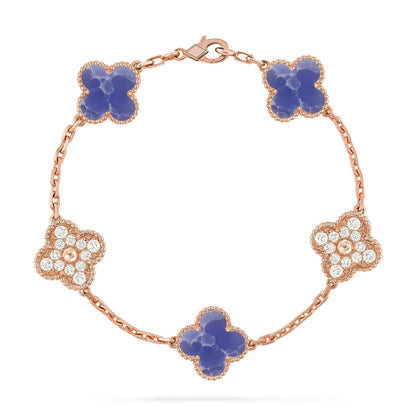 [Luna Brilliance]CLOVER DIAMOND ROSE GOLD BRACELET COLLECTION,5 MOTIFS