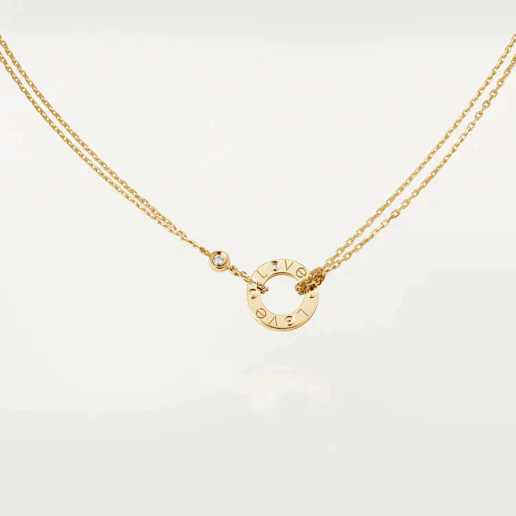 [Luna Brilliance]LOVE NECKLACE 16MM 2 DIAMONDS