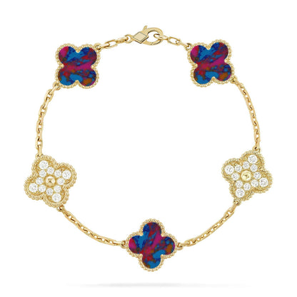 [Luna Brilliance]CLOVER DIAMOND GOLD BRACELET COLLECTION,5 MOTIFS