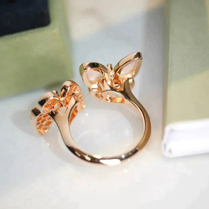 [Luna Brilliance]TWIN BUTTERFLY DIAMOND MOP RING