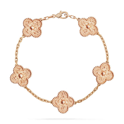 [Luna Brilliance]CLOVER ROSE GOLD BRACELET COLLECTION,5 MOTIFS