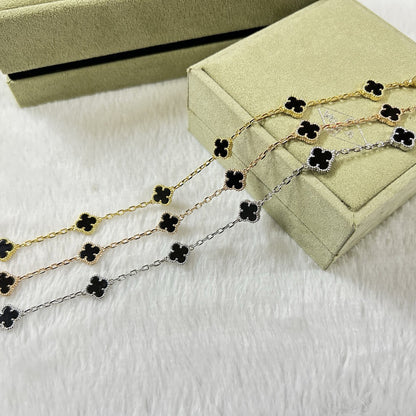 [Luna Brilliance]CLOVER 6 MOTIF  ONYXS BRACELET