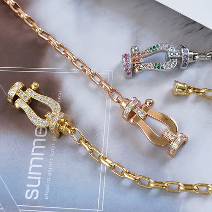 [Luna Brilliance]FORCE LARGE HORSESHOE CLASP  METAL BRACELET