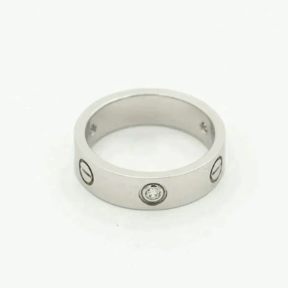 [Luna Brilliance]LOVE RING 5.5MM 3 DIAMONDS SILVER