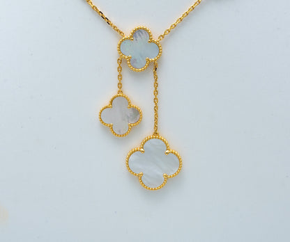 [Luna Brilliance]CLOVER MOTHER OF PEARL NECKLACE 6 MOTIF