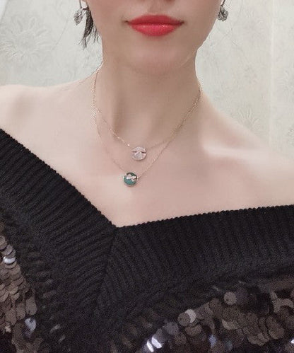 [Luna Brilliance]JEUX DE PINK GOLD DIAMOND NECKLACE