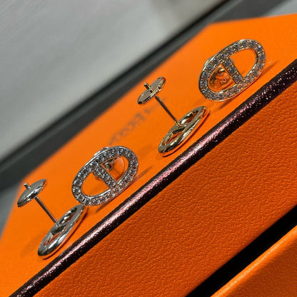 [Luna Brilliance]HM FULL DIAMOND PIG NOSE STUD EARRINGS