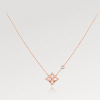 [Luna Brilliance]STAR PINK MOP 1 DIAMOND PINK GOLD NECKLACE
