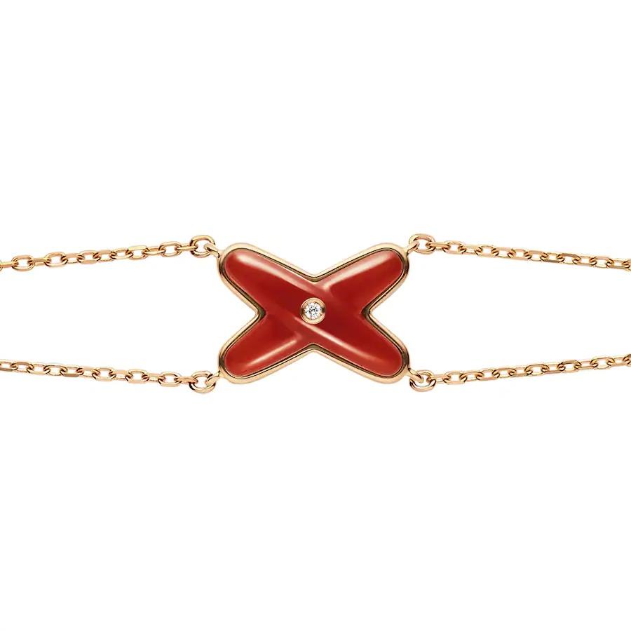 [Luna Brilliance]JEUX BRACELET CARNELIAN PINK GOLD 1 DIAMOND