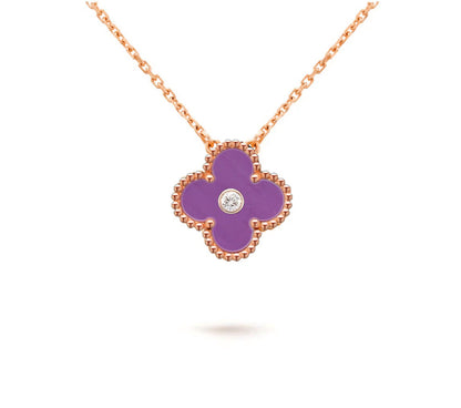 [Luna Brilliance]CLOVER 15MM DIAMOND SINGLE FLOWER NECKLACE COLLECTION
