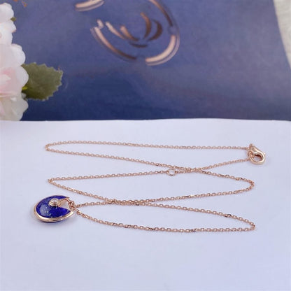 [Luna Brilliance]AMULETTE ROSE GOLD AGATE NECKLACE
