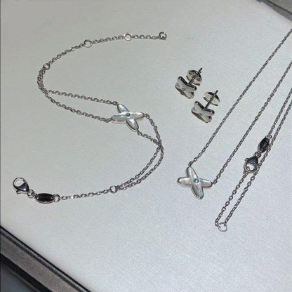 [Luna Brilliance]JEUX BRACELET WHITE MOP SILVER 1 DIAMOND