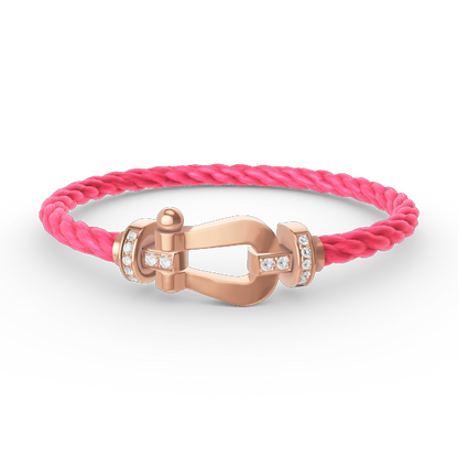 [Luna Brilliance]FORCE LARGE HORSESHOE HALF DIAMOND BRACELET ROSE GOLD