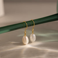 Dangling Pearl Diamond Earrings