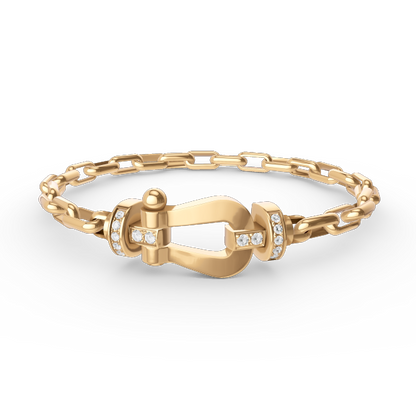 [Luna Brilliance]FORCE LARGE HORSESHOE CLASP  METAL BRACELET