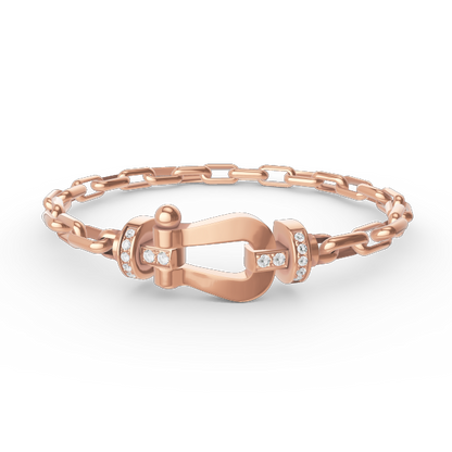 [Luna Brilliance]FORCE LARGE HORSESHOE CLASP  METAL BRACELET