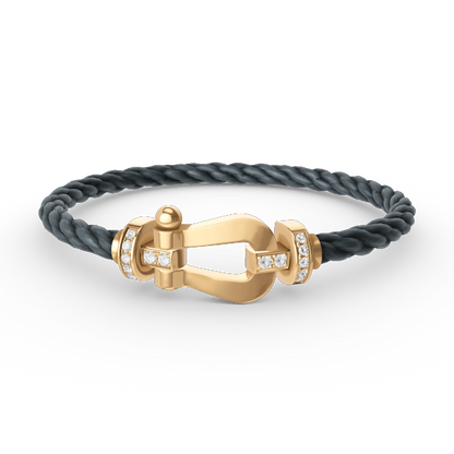 [Luna Brilliance]FORCE LARGE HORSESHOE HALF DIAMOND BRACELET GOLD