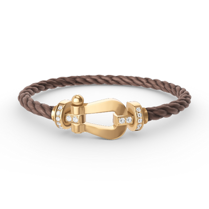 [Luna Brilliance]FORCE LARGE HORSESHOE HALF DIAMOND BRACELET GOLD
