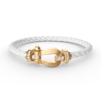 [Luna Brilliance]FORCE LARGE HORSESHOE HALF DIAMOND BRACELET GOLD