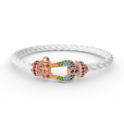 [Luna Brilliance]FORCE LARGE HORSESHOE  COLORED DIAMOND BRACELET ROSE GOLD