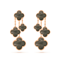 [Luna Brilliance]CLOVER EARRINGS DARK MOP 4 MOTIFS ROSE GOLD