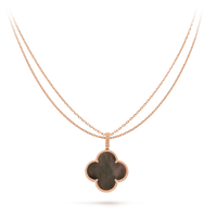[Luna Brilliance]CLOVER 25MM GOLD DARK MOP BIG CLOVER NECKLACE