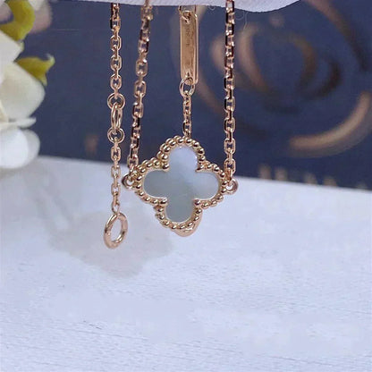 [Luna Brilliance]CLOVER WHITE MOP SINGLE FLOWER BRACELET