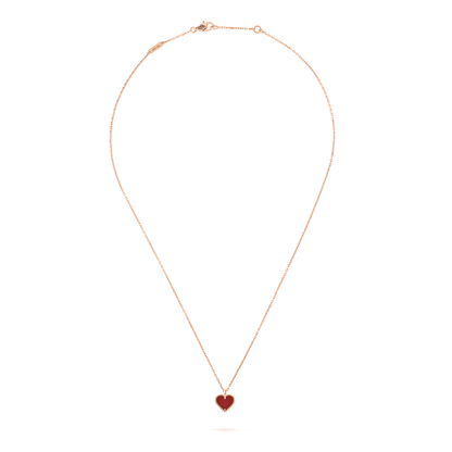 [Luna Brilliance]SWEET CLOVER CARNELIAN HEART NECKLACE
