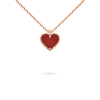 [Luna Brilliance]SWEET CLOVER CARNELIAN HEART NECKLACE