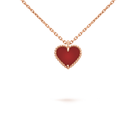 [Luna Brilliance]SWEET CLOVER CARNELIAN HEART NECKLACE