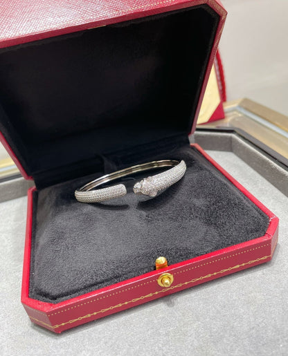 [Luna Brilliance]PANTHERE FULL DIAMOND OPEN BRACELET